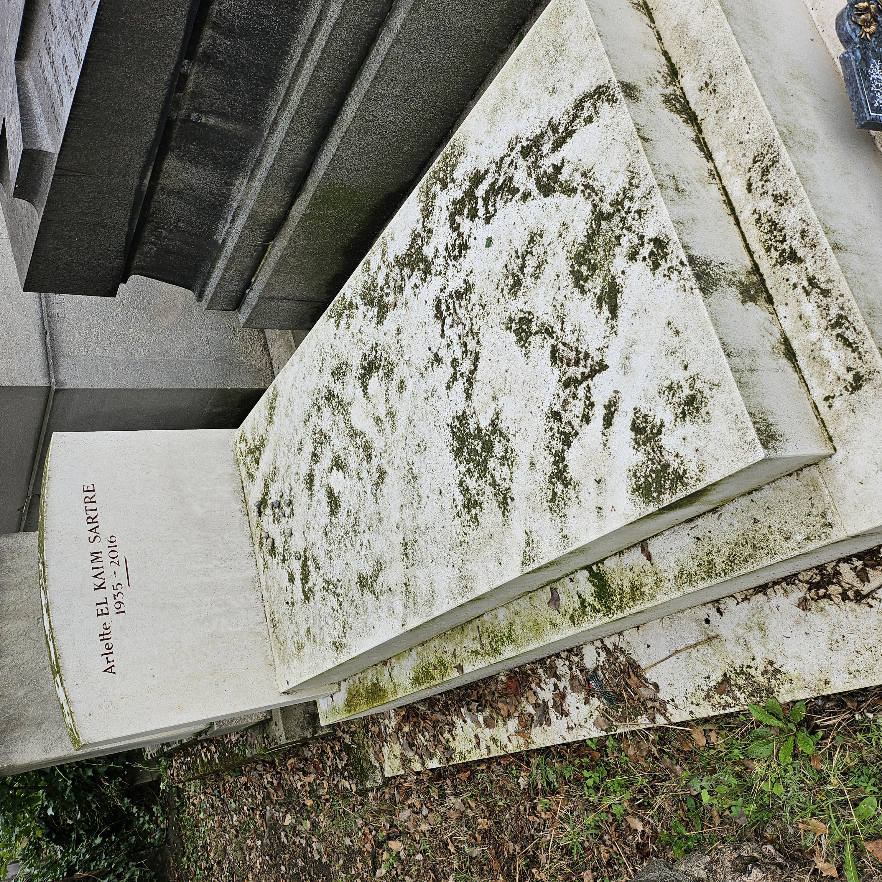 Tombe d'Arlette Elka&iuml;m-Sartre au cimeti&egrave;re du Montparnasse